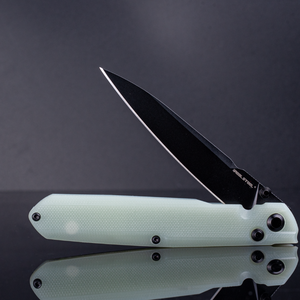 Real Steel G5 Metamorph Button Lock Folding Knife - 3.62" Alleima 14C28N Black Plain Blade, Natural G10 Handle