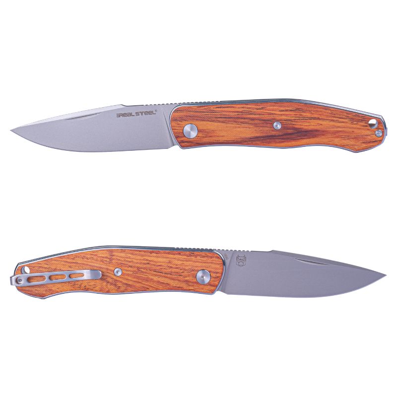 Real Steel Serenity Slipjoint Folding Knife (3.43" N690 Satin Drop Point Blade) Rosewood Handle