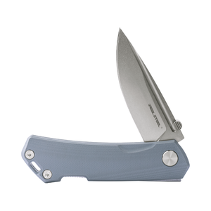 Real Steel LUNA Maius ECO EDC Backlock Folding Knife -3.03" Satin 10Cr15CoMov Blade, Gray G10 Handle