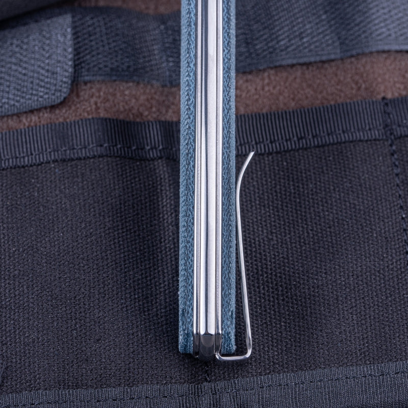 Real Steel Serenity Front Flipper / Liner Lock Folding Knife 3.43" N690 Satin Blade, Natural Micarta Handle