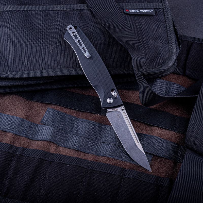Real Steel Pathfinder FFG Folder EDC Crossbar Lock Folding Pocket Knife -(3.74" Alleima 14C28N Stonewash Blade) G10 Handle