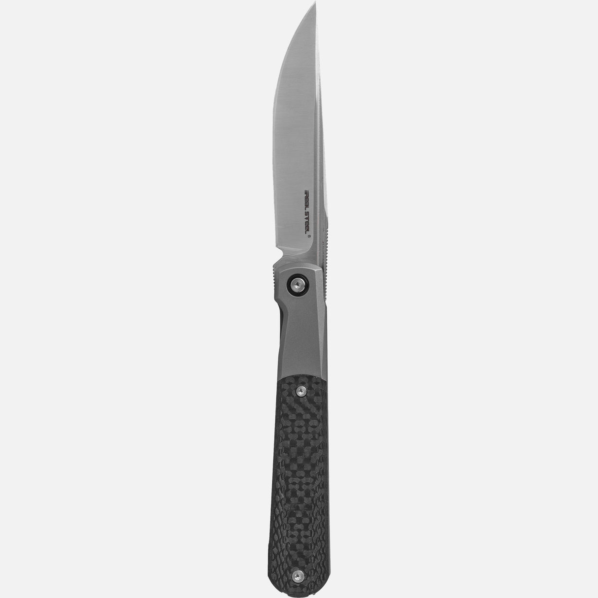 Real Steel Perix Crossbar Lock Folding Knife 3.5''Nitro-V Stonewashed Drop Point Blade, Black G10 Handle