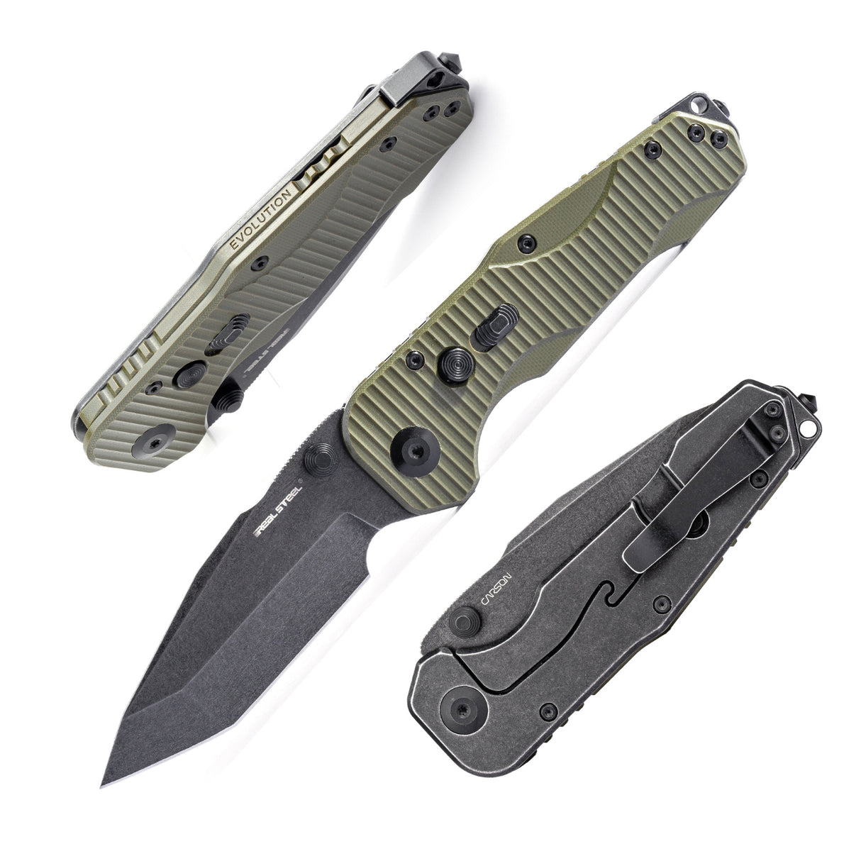 Evolution Ironclad | D2| Steel Frame & G10 | Blackwashed