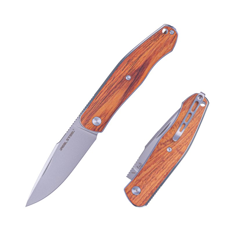 Real Steel Serenity Slipjoint Pocket Knife (3.43" N690 Blade) Rosewood Handle, Designed by Ivan D. Braginets