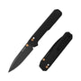 RealSteel Perix Crossbar Lock Folding Knife 3.39''Nitro-V Tanto Blade,Black Stonewashed,G10 / Micarta Handles