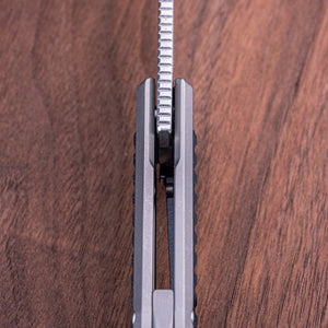 Real Steel Knives Rokot Premium Frame Lock Flipper Knife (3.7" S35VN Satin Drop Point Blade) Titanium TC-4 Handle with Natural Micarta Inlays