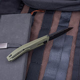 Real Steel Stella Lux Slip Joint G10 Back Spring Pocket knives (2.95" DLC Black K110 Blade) G10 Handle, Design By Jakub Wieczorkiewicz
