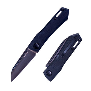Real Steel Solis Lux Slip Joint Pocket Knives (2.91" DLC Black K110 Blade) G10 Handle, By POLTERGEIST WORKS