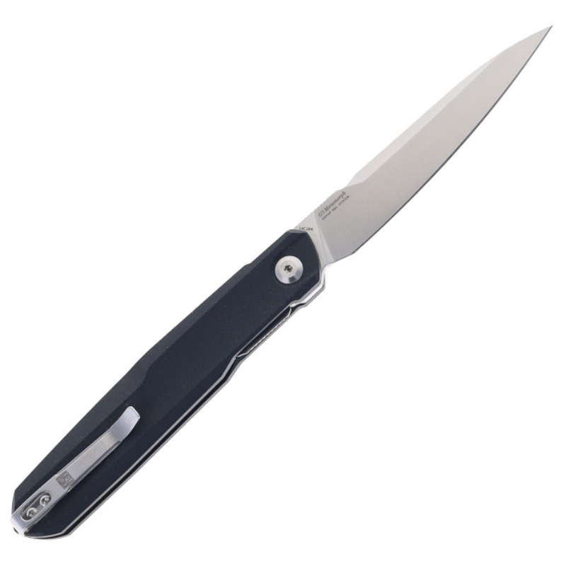 Real Steel Knives G5 Metamorph Mk II Front Flipper Knife  3.54" Alleima 14C28N Plain Blade, Black G10 Handle