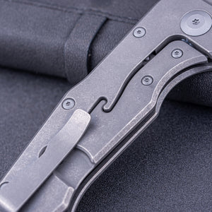 Real Steel Evolution Frame Lock & Button Unlocking, Tanto (3.78" S35VN Blade) Titanium Handle Heavy Duty Tactical Knife , Designed by Carson Huang