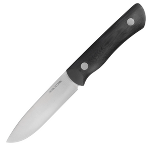 Real Steel Bushcraft III Fixed Knife -4.13" D2 Convex Grind and Black G10 Handle with Red G10 Liner