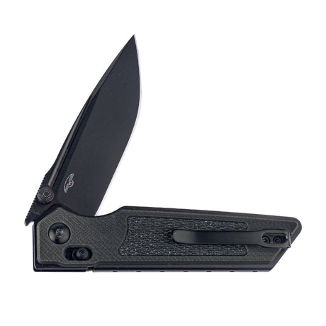 Real Steel Sacra Tactical Crossbar Lock Folding Knife- 3.31" Black Tanto Plain Böhler K110 Blade and G10 Handle with Intergral Frame