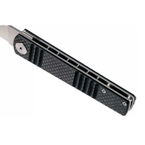 Real Steel Knives Ippon Flipper Knife 3.70" N690 Satin Blade, Carbon Fiber Handles, Liner Lock