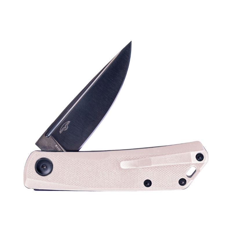 Real Steel Luna Lux Slip Joint G10 Back Spring Pocket knives (2.76" DLC Black K110 Blade) G10 Handle, Design By Jakub Wieczorkiewicz