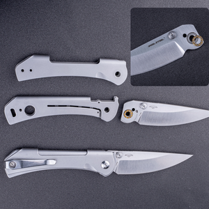 Real Steel SYLPH Liner Lock Folding Knife 3.15'' Nitro-V Satin Blade, Stainless Steel Handle