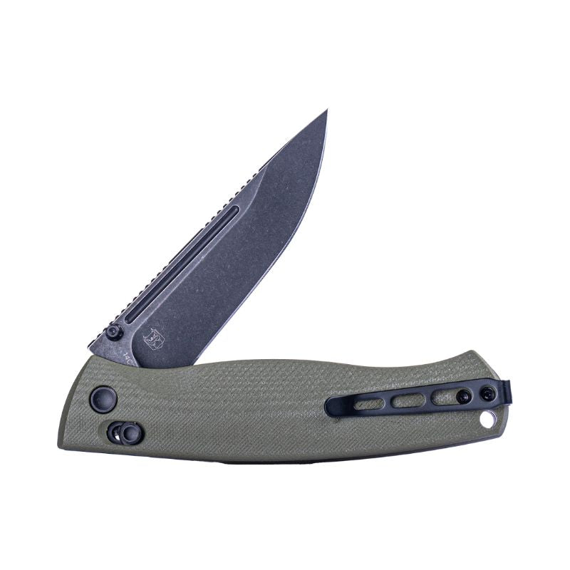 Real Steel Pathfinder FFG Folder EDC Crossbar Lock Folding Pocket Knife -(3.74" Alleima 14C28N Blackwash Blade) G10 Handle