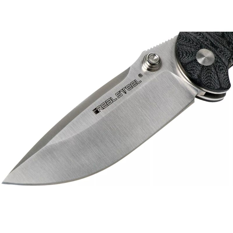Real Steel H6 Special Edition II Grooved Black Handle Pocket Knife