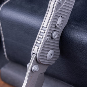 Real Steel Evolution Frame Lock & Button Unlocking, Tanto (3.78" S35VN Blade) Titanium Handle Heavy Duty Tactical Knife , Designed by Carson Huang