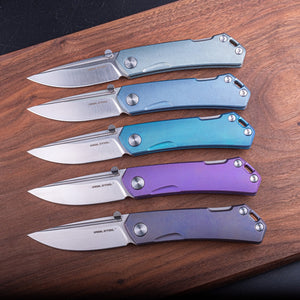 Real Steel LUNA Maius Backlock Pocket Folding Knife -3.03" Satin Bohler N690 Blade and Titanium Handle