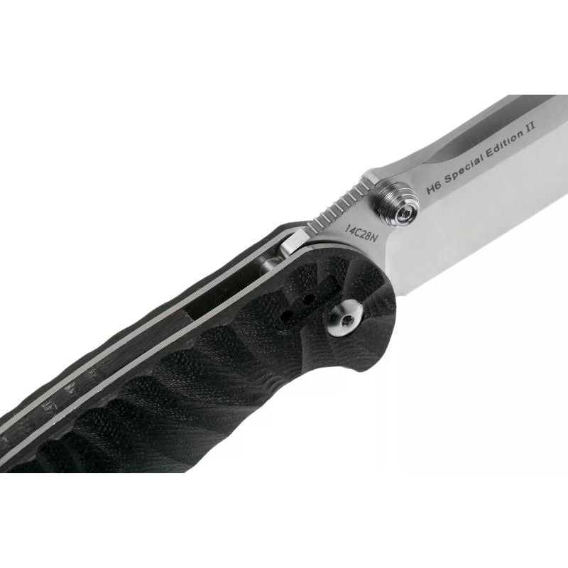 Real Steel H6 Special Edition II Grooved Black Handle Pocket Knife