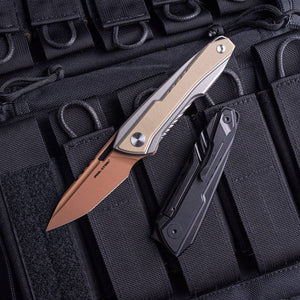 Real Steel Bullet EDC Pocket Knife - Frame Lock,TC4 and G10 inlays Handle (2.91" Premium S35VN Blade),Designed By Maciej Torbe knife Real Steel EDC Urban, Folding Knives Real Steel www.realsteelknives.com