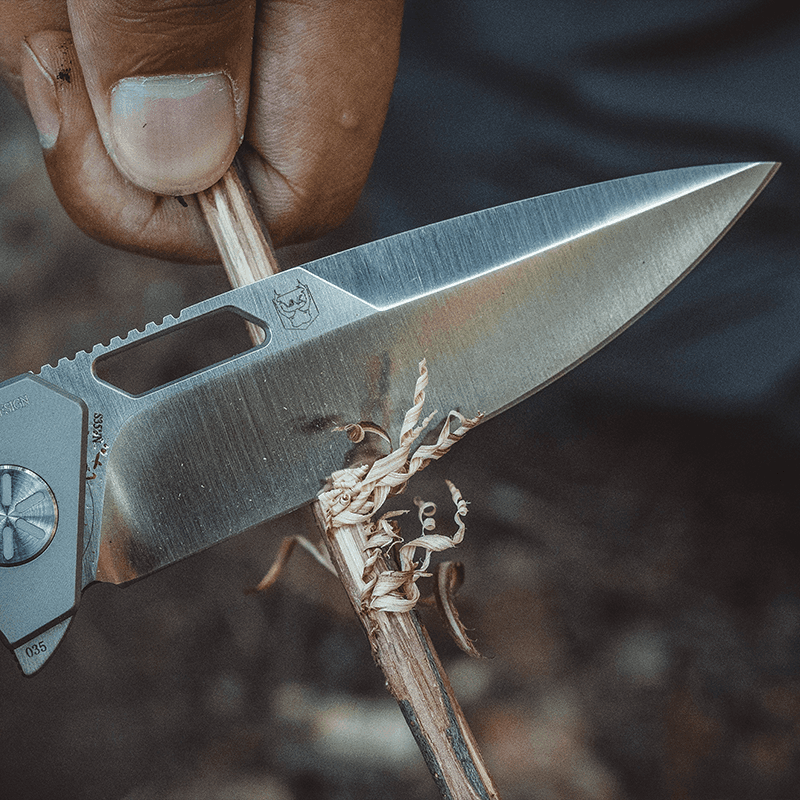 Real Steel Havran Slide Lock Pocket Knife K110 Blade and G10