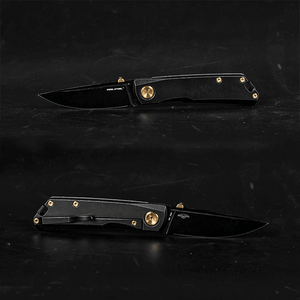 Real Steel Luna Boost Blackout Frame lock Folding Pocket Knife-2.76" Black Bohler N690 Blade and Black Titanium Handle, Designed by Jakub Wieczorkiewicz knife Real Steel EDC Urban, Folding Knives, LUNA, spo-default, spo-disabled, spo-notify-me-disabled, Thumb Stud, Titanium Real Steel www.realsteelknives.com