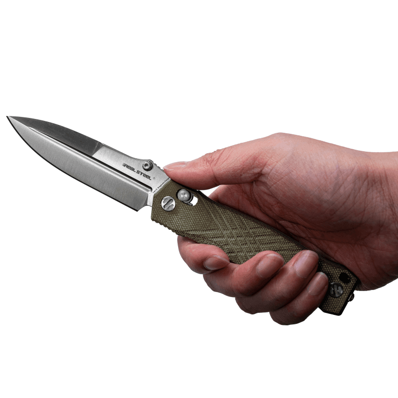  Real Steel Luna Eco Slide Lock Folding Pocket Knife - Bohler  K110 Blade with Stainless Steel Handle - Perfect for Camping, Daily Cutting  Tasks - EDC Knife for Men Women 